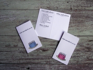 Birthday Cake Care/Launder Instruction Gift Card
